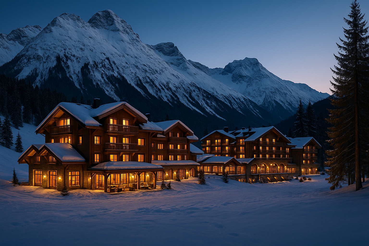Resorts de luxo na neve que oferecem experiências únicas