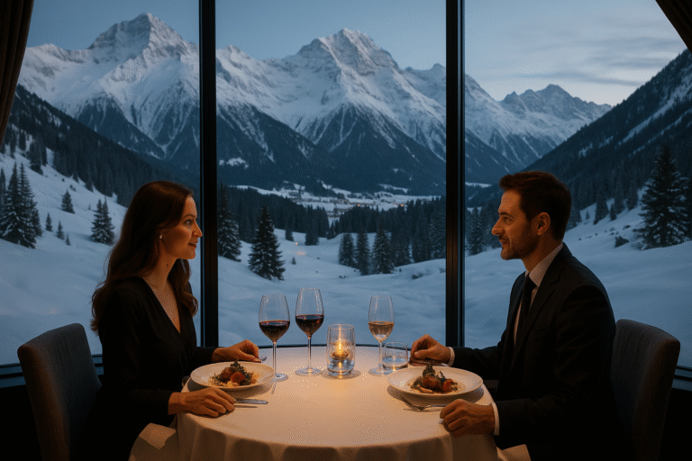 Experiências gastronômicas de luxo em resorts de neve